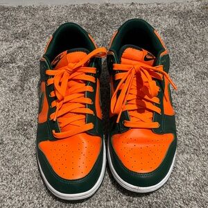 Nike Men's Bold Orange and Green Sneakers